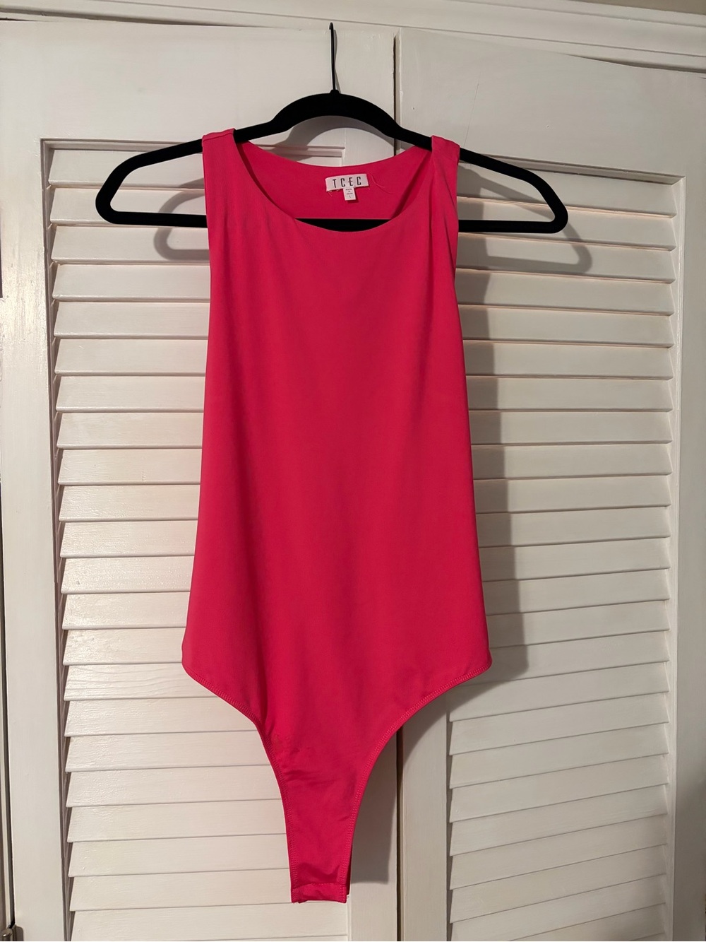 TCEC Hot Pink Sleeveless One-Piece Bodysuit- adorable bow in back